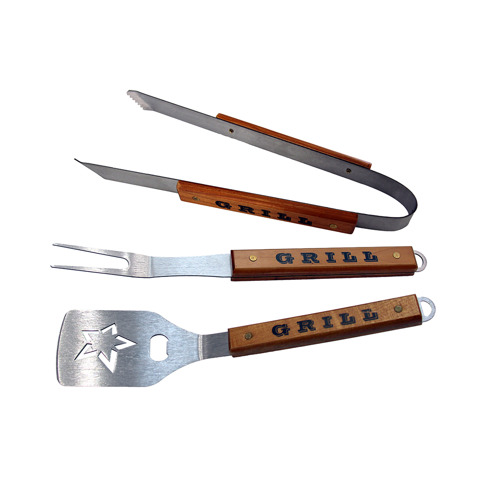 Garfo para churrasco com cabo de madeira