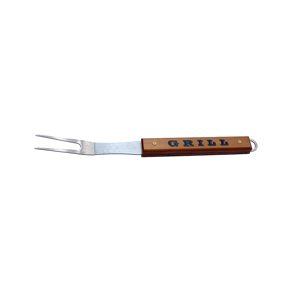Garfo para churrasco com cabo de madeira
